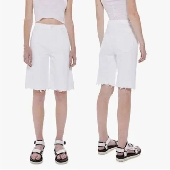 Mother Superior Denim White Undercover Knee Fray Short Totally Innocent Size 25