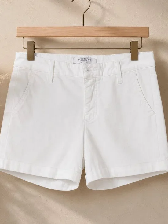 Liverpool White Summer Shorts Women's Size 8 29 Cuffed Mid Rise Classic cotton