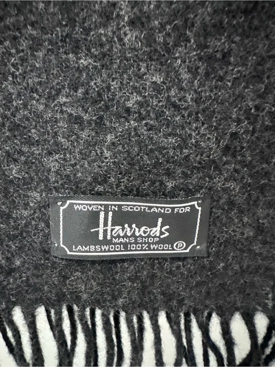 Harrods Dark Charcoal Wool Scarf