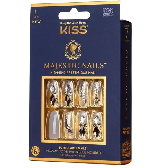 Kiss Majestic Nails Long Length - Sparkle