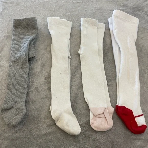Baby girls knit tights set of 4