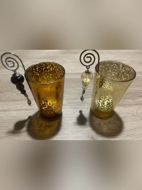 💜 2 Pier 1 Glass Tea Light Holders