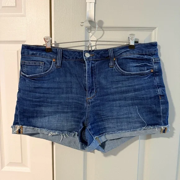 Joe's Jeans Dark Blue Frayed Hem Denim Shorts