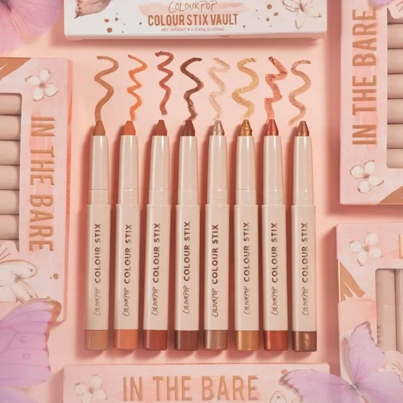Colourpop In The Bare 8PC Neutral Colour Stix Vault Eyeshadow Crayons New in Box
