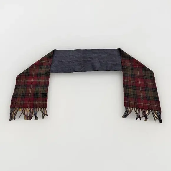 Polo Ralph Lauren Unisex Plaid Multicolor Wool Blend Scarf One Size 72x10 Italy