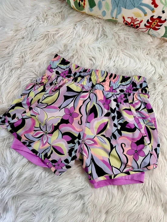 Avia • Colorful Floral 2 Layer Running Shorts