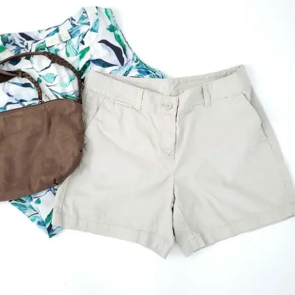 Ann Taylor Loft Fact. Original Shorts Tan Sz 4, 100% Cotton Summer Shorts Beige