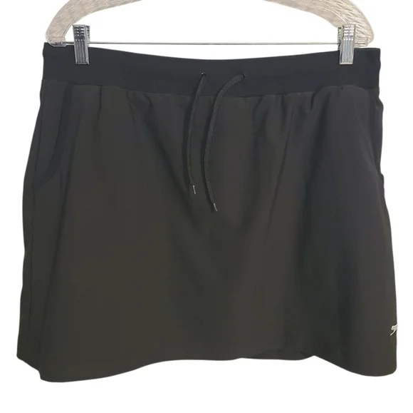 Slazenger | Women's Classic Black Athletic Skorts With Drawstring (Size XL)