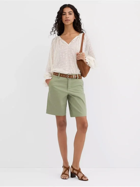 NWT LOFT Green Monroe Bermuda Shorts 4