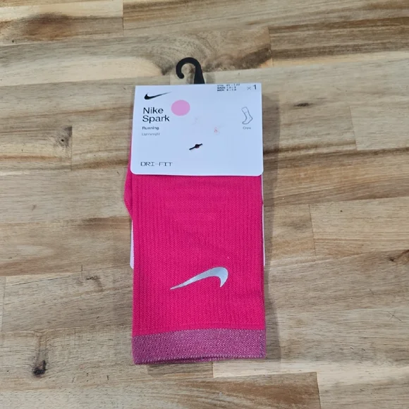 NIKE Spark Running Lightweight Dri-Fit Youth 6Y-7.5Y Pink Socks New w/ Tags!