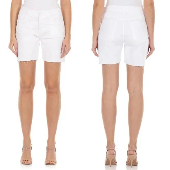 New Fidelity Denim Jimi High Waist Cutoff Jean Shorts in Vintage White  size 31