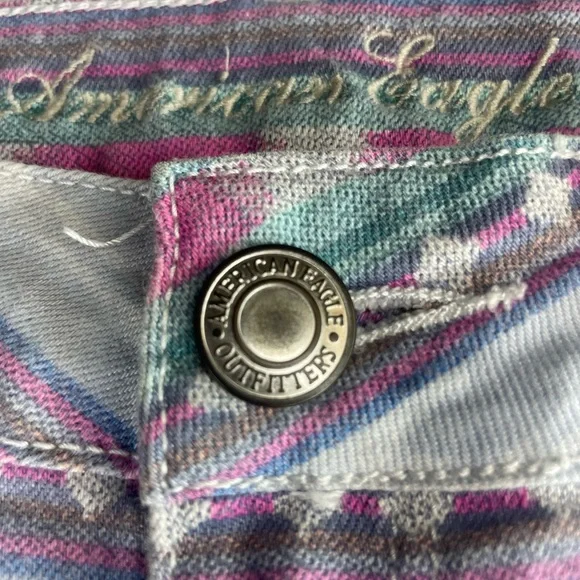American Eagle Outfitters Women's Multicolor Patterned Jean Shorts