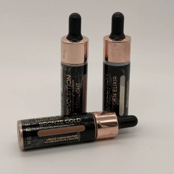 Revolution Beauty unicorn Elixir Liquid Highlighter Pack Of 3