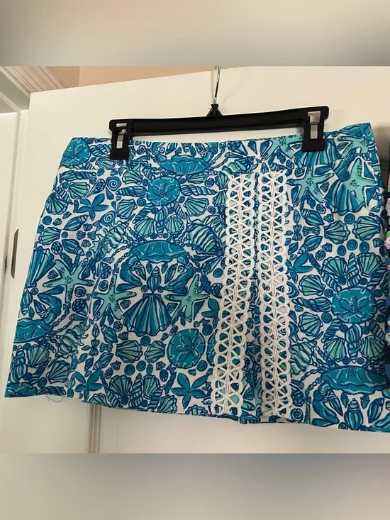 Lilly Pulitzer Jarvey Skort Shorley Sailors Valentine Mini Skirt Lace Detail