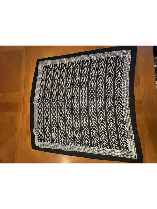 Black and White Geometric Square Scarf 248