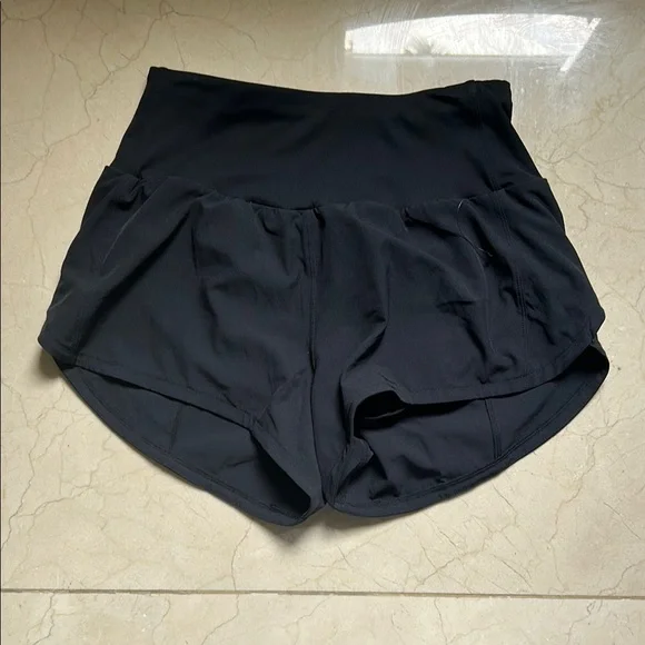 Moisture-Wicking Black Athletic Shorts with Elastic Waistband