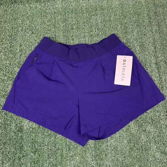 NWT Athleta Textured Brooklyn Shorts Purple Shorts‎ Womens Size 0