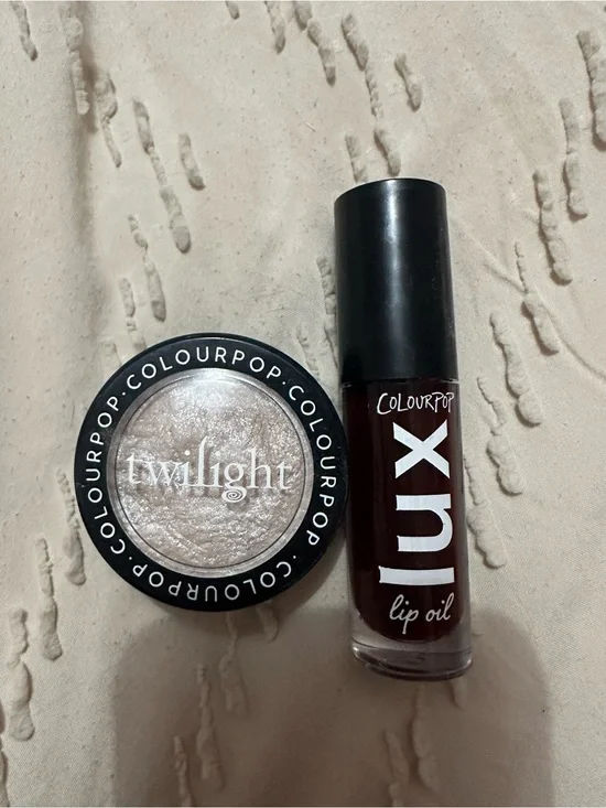ColourPop Twilight Shimmer Highlighter & Deep Plum Lux Lip Oil