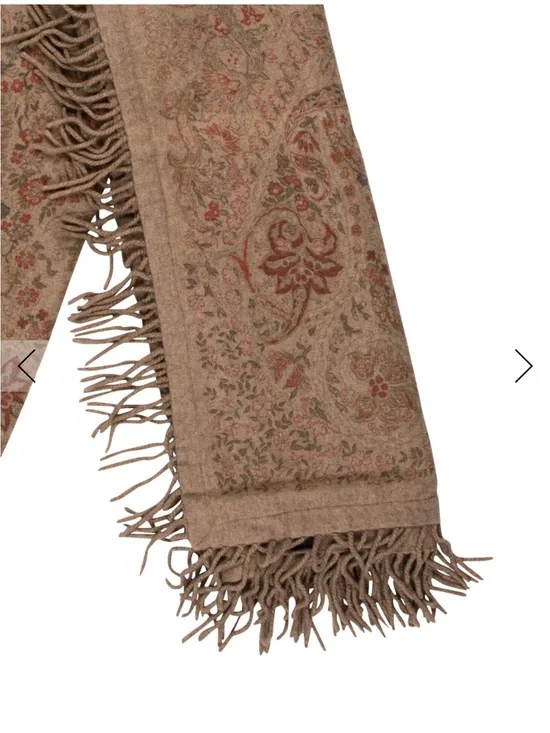 Etro Cashmere Floral Paisley Fringe Throw Blanket Home