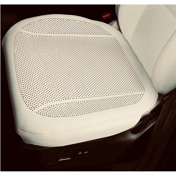 Nappa Leather Car Front Seat Bottom Cover for‎ 2025-2026 Tesla Model Y/3 Ivory