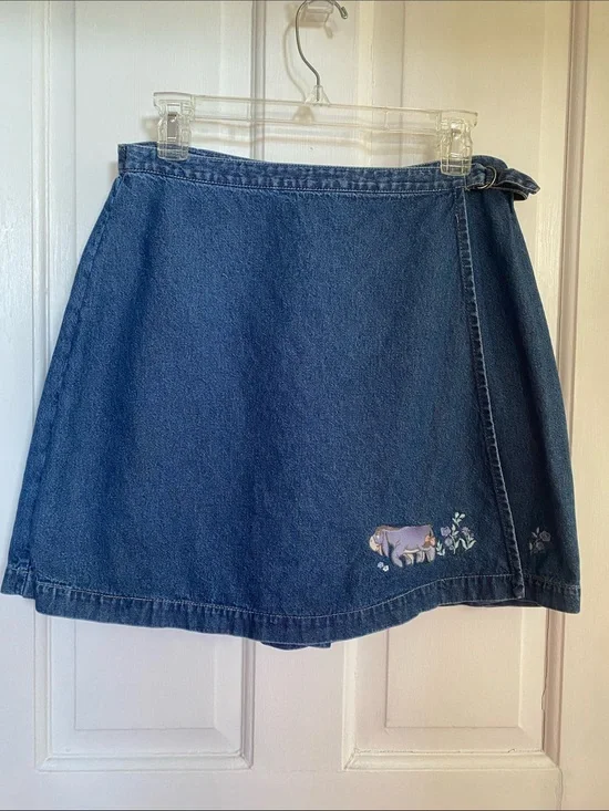 Vintage The Disney Store Eeyor and Tiger Denim Skort Size M