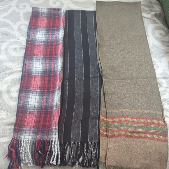 Men's Plaid, Striped, and Patterned Scarf Bundle