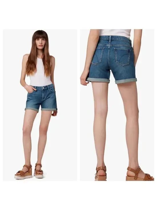 NEW Joes Jeans 5” Cuffed Jean Shorts Stretch Mid-Rise Denim Womens 28 $118