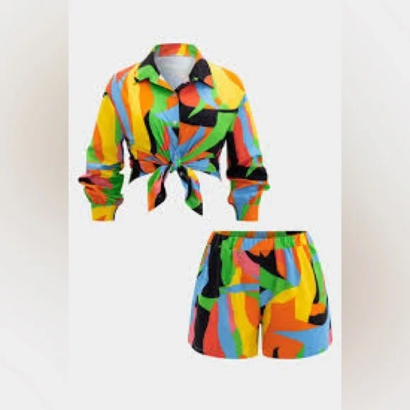 Vibrant Abstract Two-Piece Set