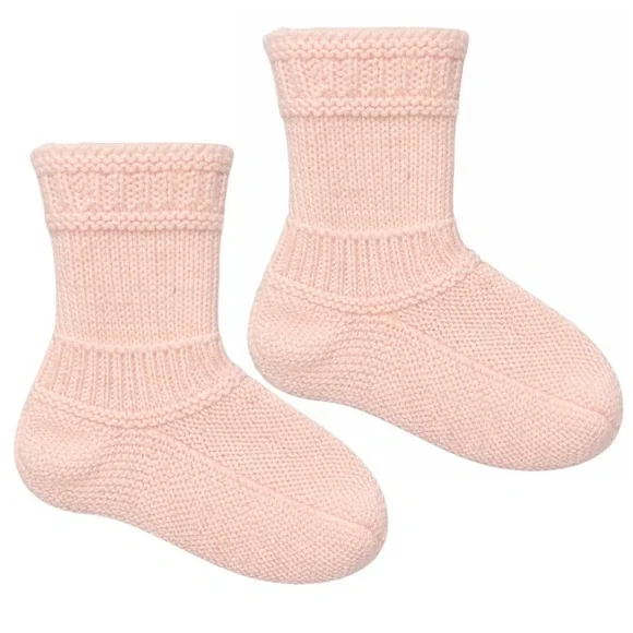 Pink Hand Knit Baby Socks