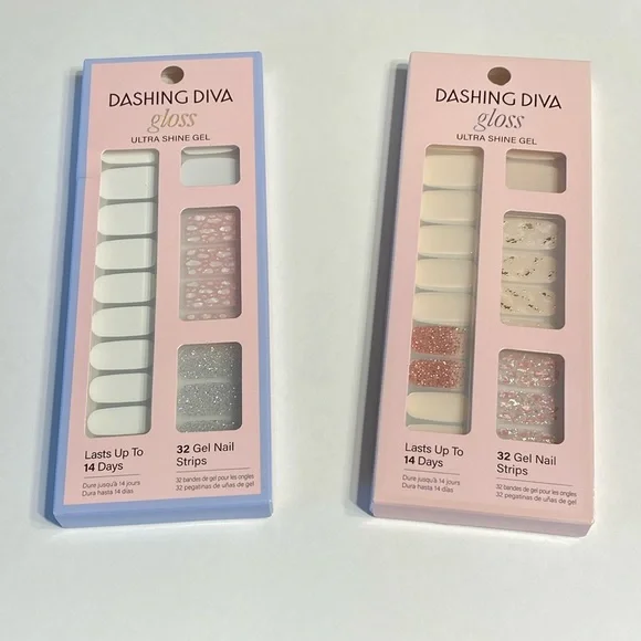 Dashing Diva Gloss Ultra Shine Gel Nail Strips NWT Set of 2