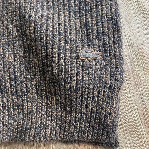 Lacoste Knit Brown Extra Fine Merino wool Scarf France