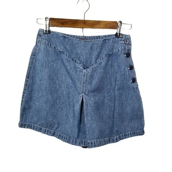 Vintage Limited Jean Shorts Side Button Lightweight Denim 2 Womens