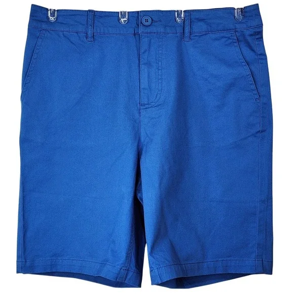Denim & Co Royal Blue Chino Shorts Womens 6‎ Cotton Stretch Twill Bermuda EUC
