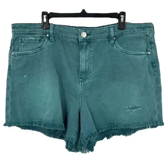 Kut from the Kloth shorts Jane high rise long inseam teal size 18