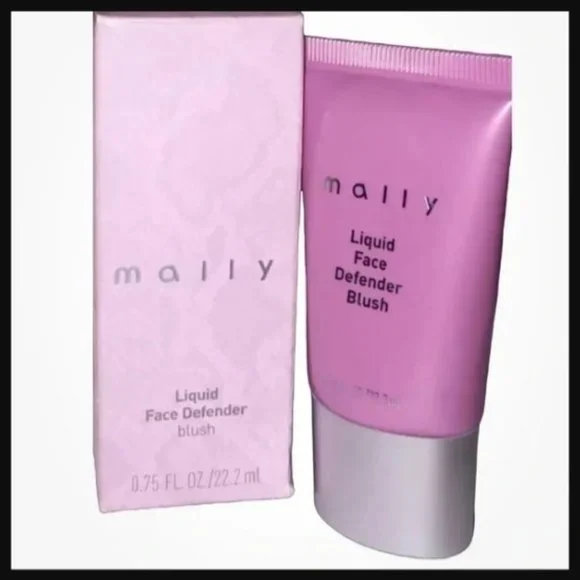 Mally liquid face defender blush Carnation with sponge NIB