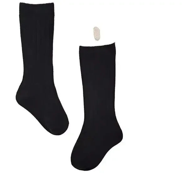 New  Baby, cotton knee high socks black 0-6 months XS