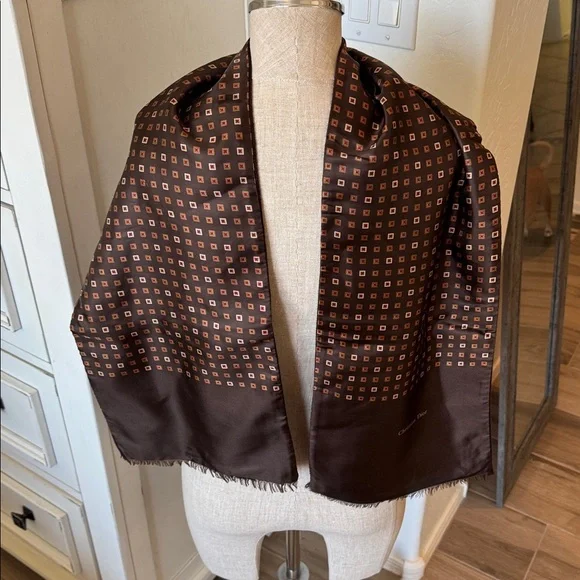 Vintage Christian Dior Lord & Taylor silk and wool Reversible Scarf