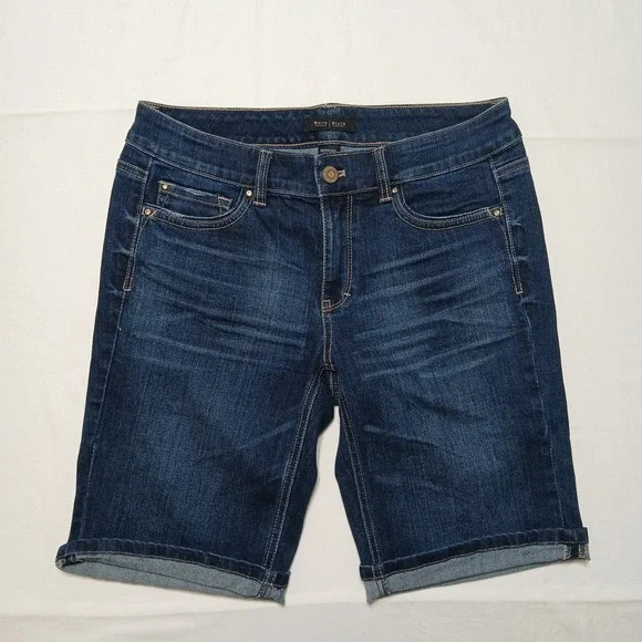 White House Black Market Bermuda Denim Shorts Size 6 Inseam 9