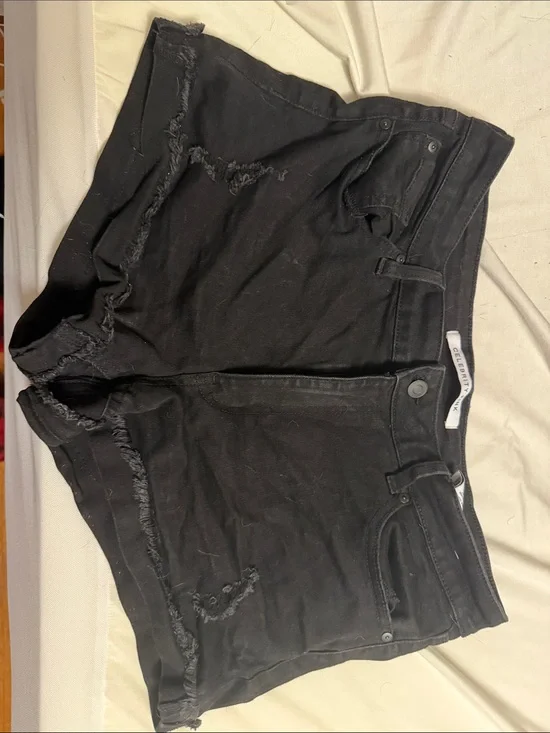 Black Distressed Denim Shorts (NWOT)