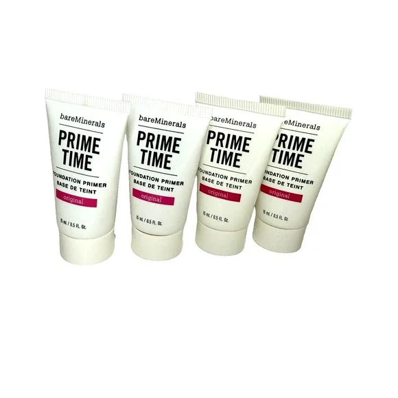 4 PACK bareMinerals Prime Time Original‎ Foundation Primer 15 ml / .5 oz