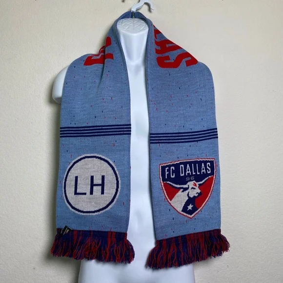 FC Dallas 96 Soccer Scarf Ruffneck LH Flag Texas‎ MLS Football Blue Red Fan Gear