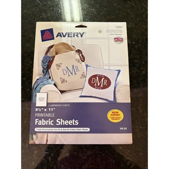 Avery  Personal Creations 3384 Printable Fabric 8.5x11 5 Sheets NEW