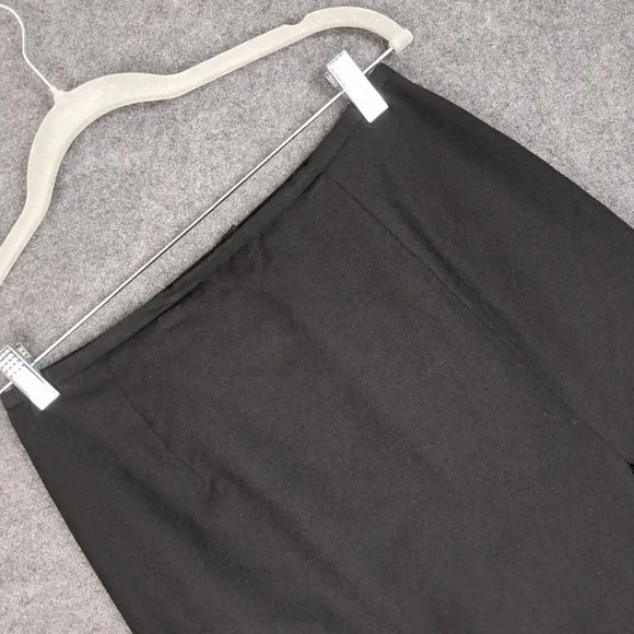 Talbots Petites Black 100% Wool Pencil Skirt Italian Fabric Pleated Vent Size 8P