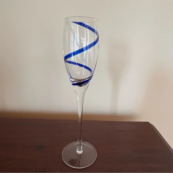 Pier 1 Swirline Cobalt Fluted Champagne