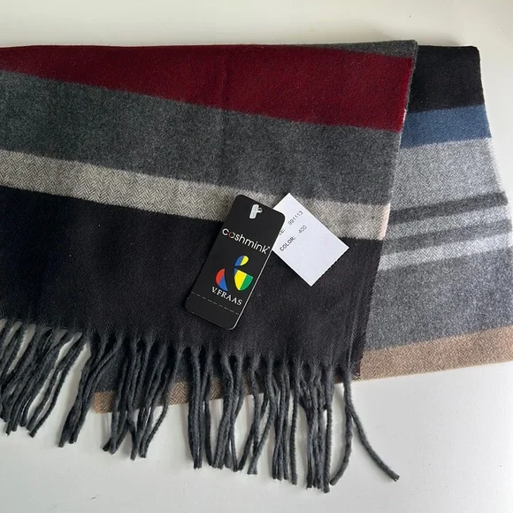 NWT V. FRAAS Cashmink Striped Scarf