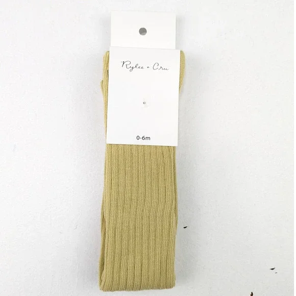 Rylee + Cru Citron Ribbed Tights