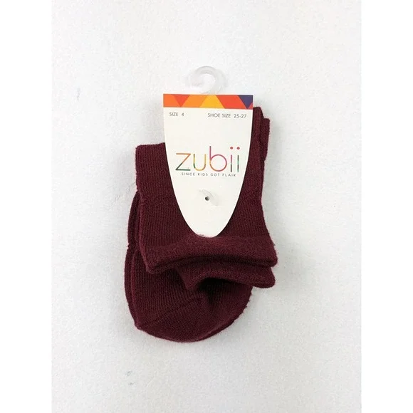 Zubii Maroon Ankle Socks