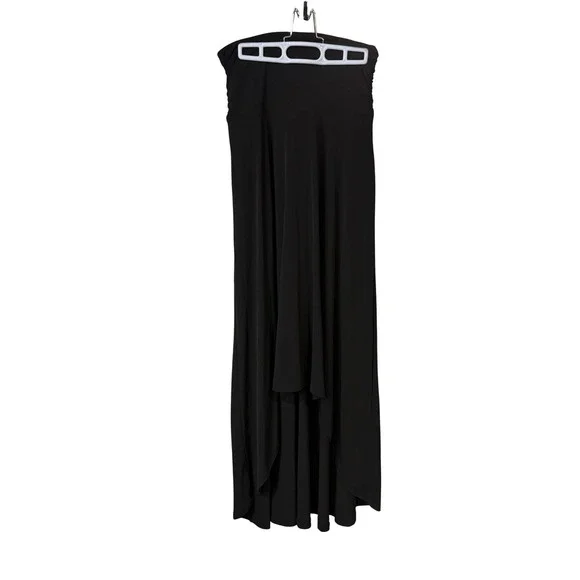 Michael Michael Kors Black Skirt High Low Hem Drape Jersey Stretch S‎