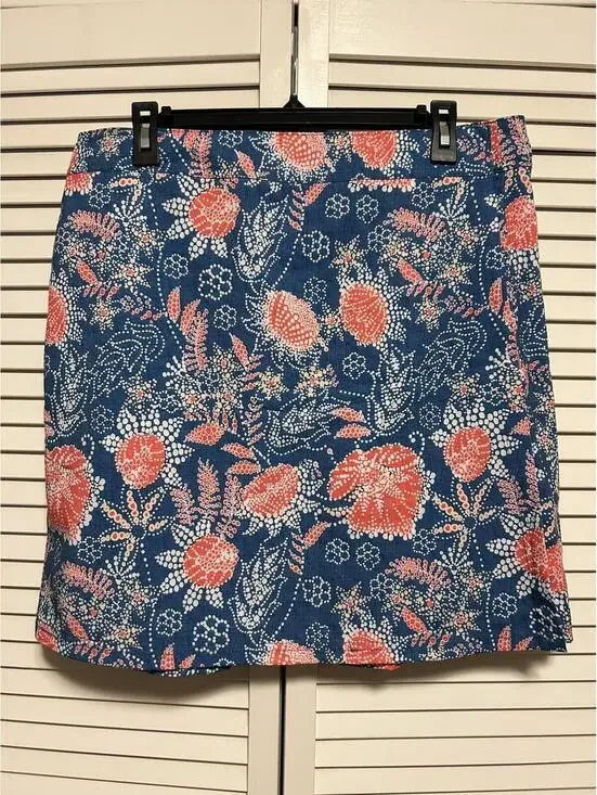 Rip Skirt Hawaii Womens Size L Blue Coral Floral‎ Short Wrap Beach Cover Up