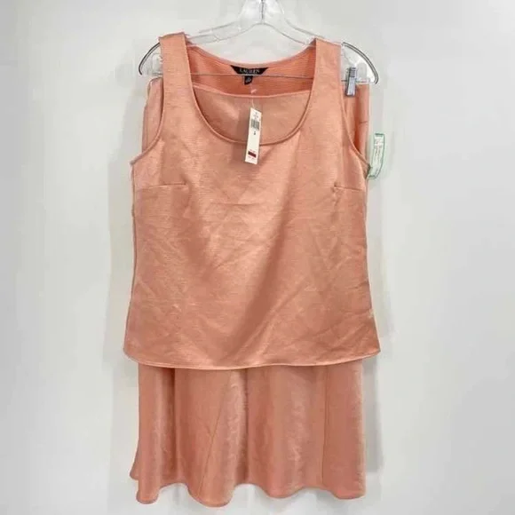 Ralph Lauren New Two Piece Matching Set Medium Top Size 12 Midi Skirt Rose Pink